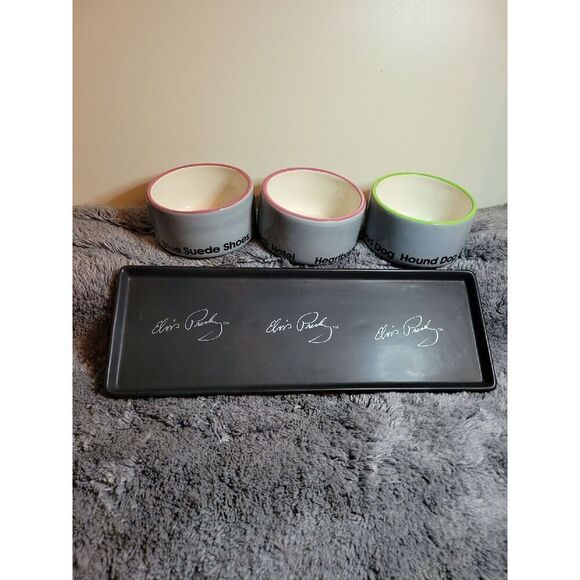 Elvis Presley Vintage 3 Song Bowls and Tray - Picture 1 of 9